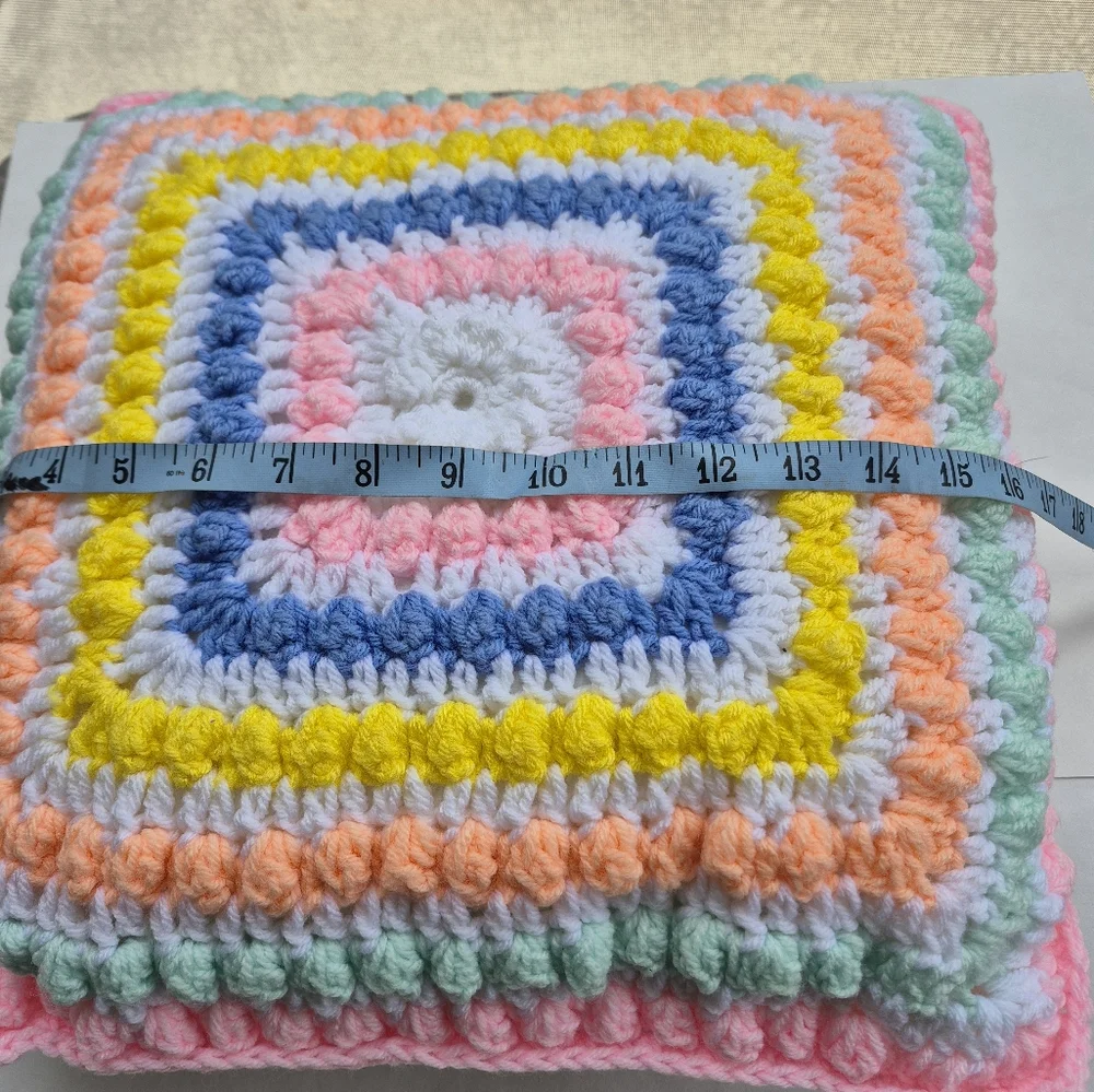 Pillow With Crochet Granny Squares